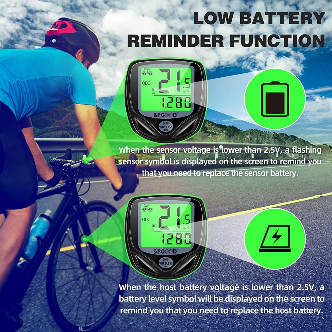 SPGOOD Bike Computer Wireless Universal 19 Functions IP54 Waterproof