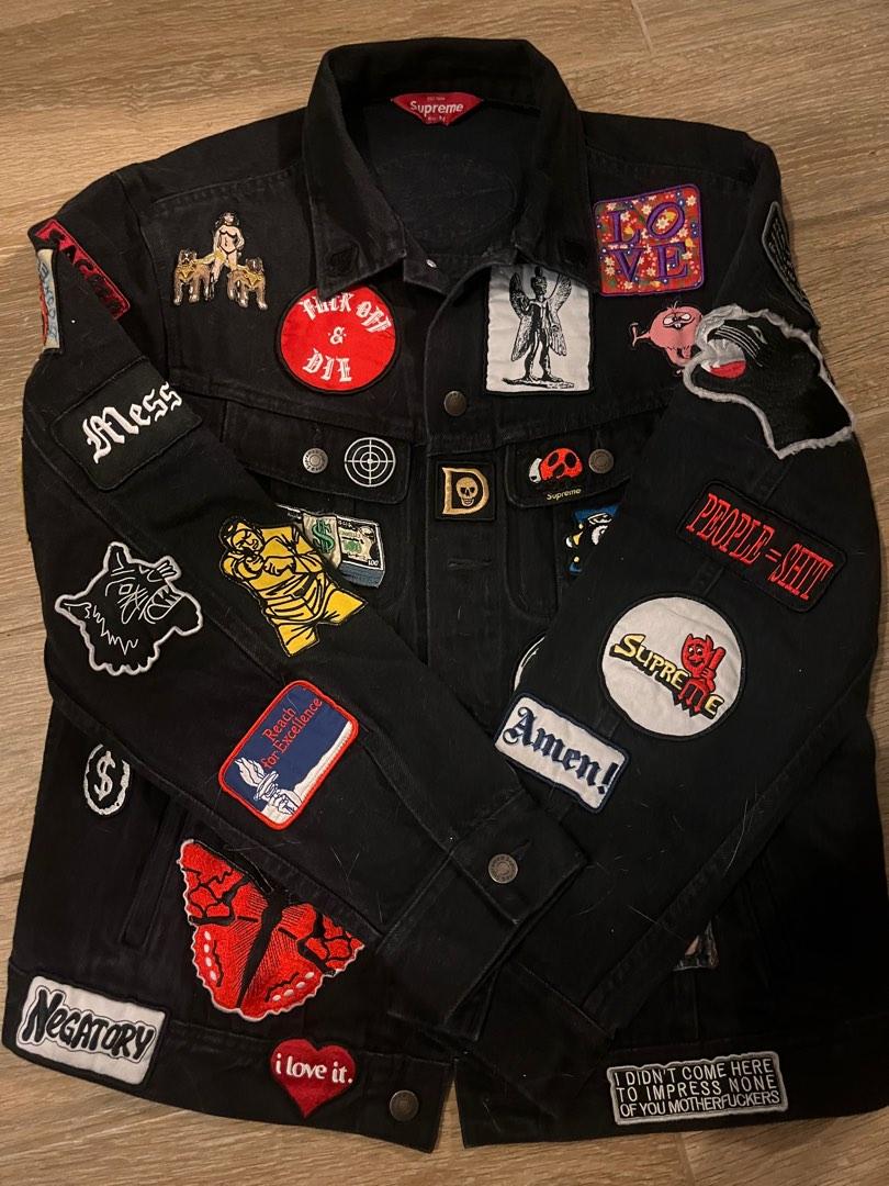 Supreme patches denim trucker jacket 牛仔褸, 男裝, 外套及戶外衣服
