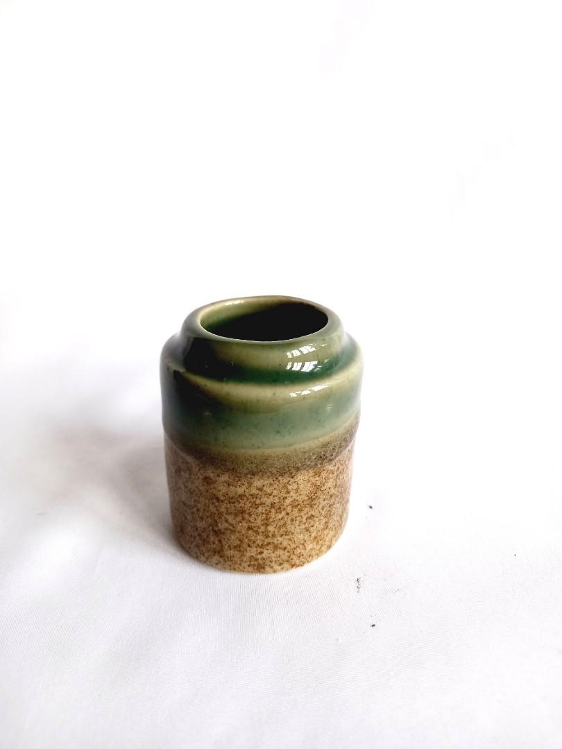 Toothpick holder, stoneware with Mt. Pinatubo ash glaze, made in 1995