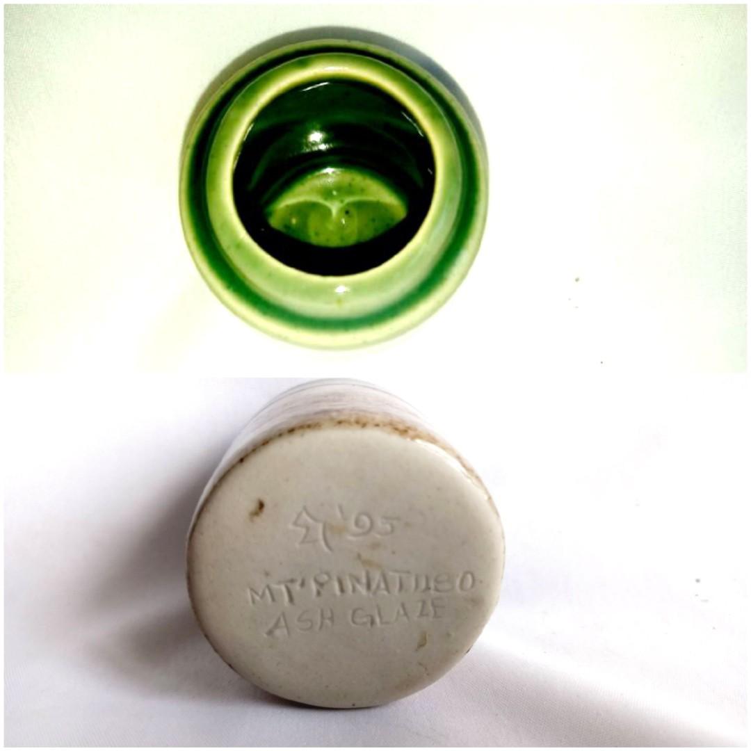 Toothpick holder, stoneware with Mt. Pinatubo ash glaze, made in 1995