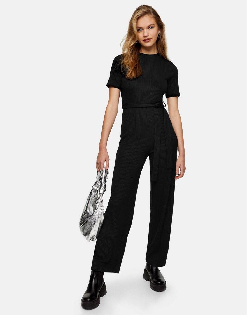 Topshop ribbed jumpsuit top