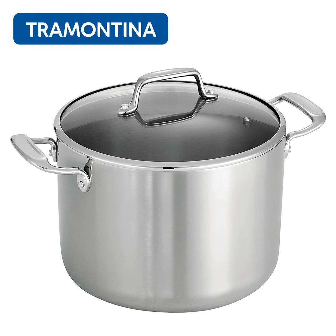 Tramontina Gourmet Tri-Ply Clad 8 qt. Covered Stock Pan, Furniture ...