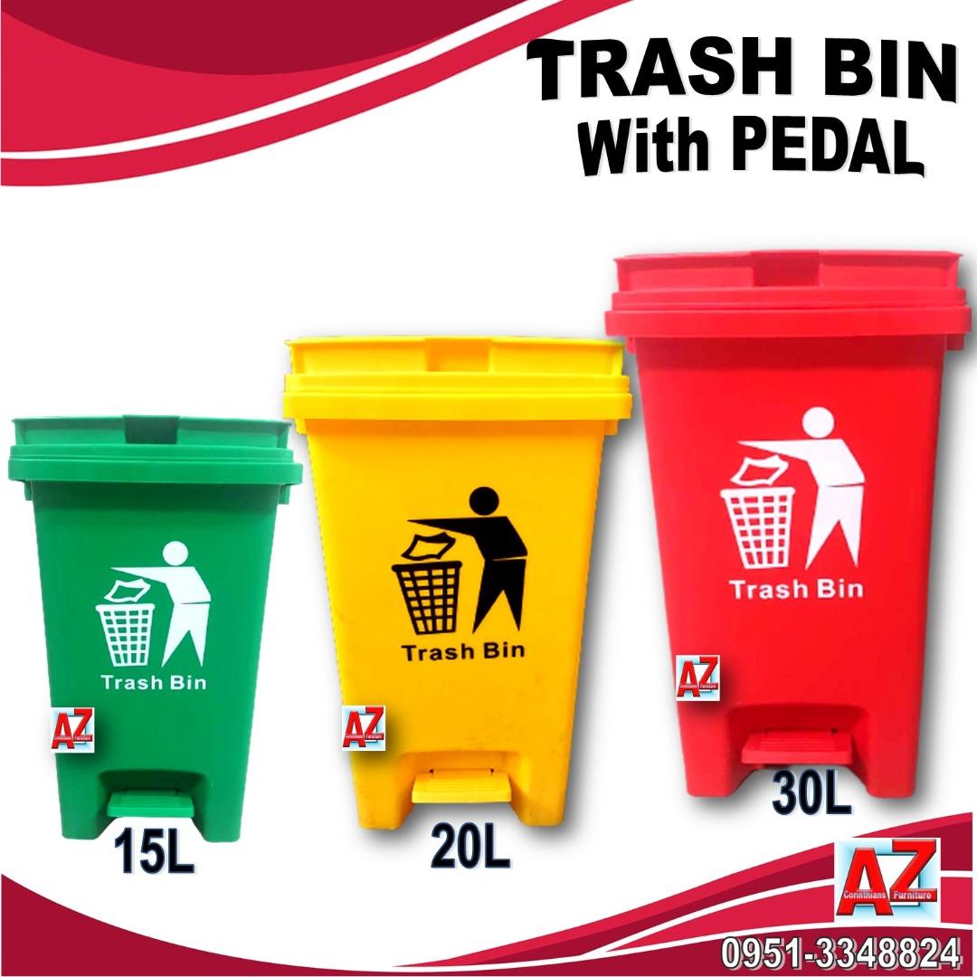 trash bin with pedal trash can, waste bin, 15 Liters, 20 Liters, 30