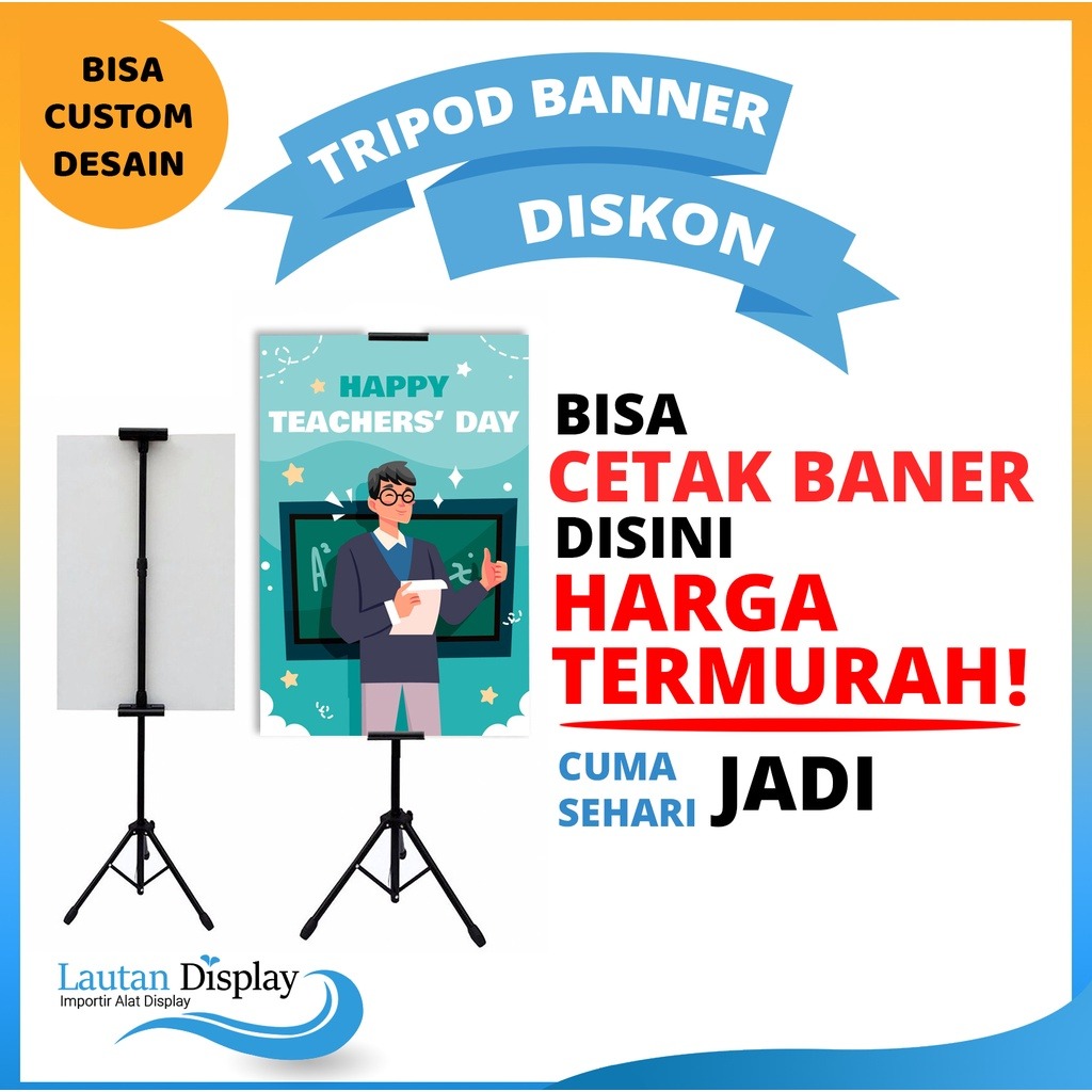 Tripod Banner Standing Banner Tripod Poster Standing Poster Alat Display Promosi Desain 3742