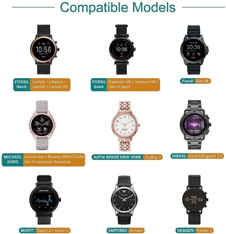 TUSITA Charger Compatible with Fossil Gen 4 Gen 5 5E Gen 6 Emporio Armani Skagen falster 2 Misfit Vapor 2 Diesel Guard 2.5 Michael Kors Runway Mobile Phones Gadgets Wearables Smart Watches on Carousel...