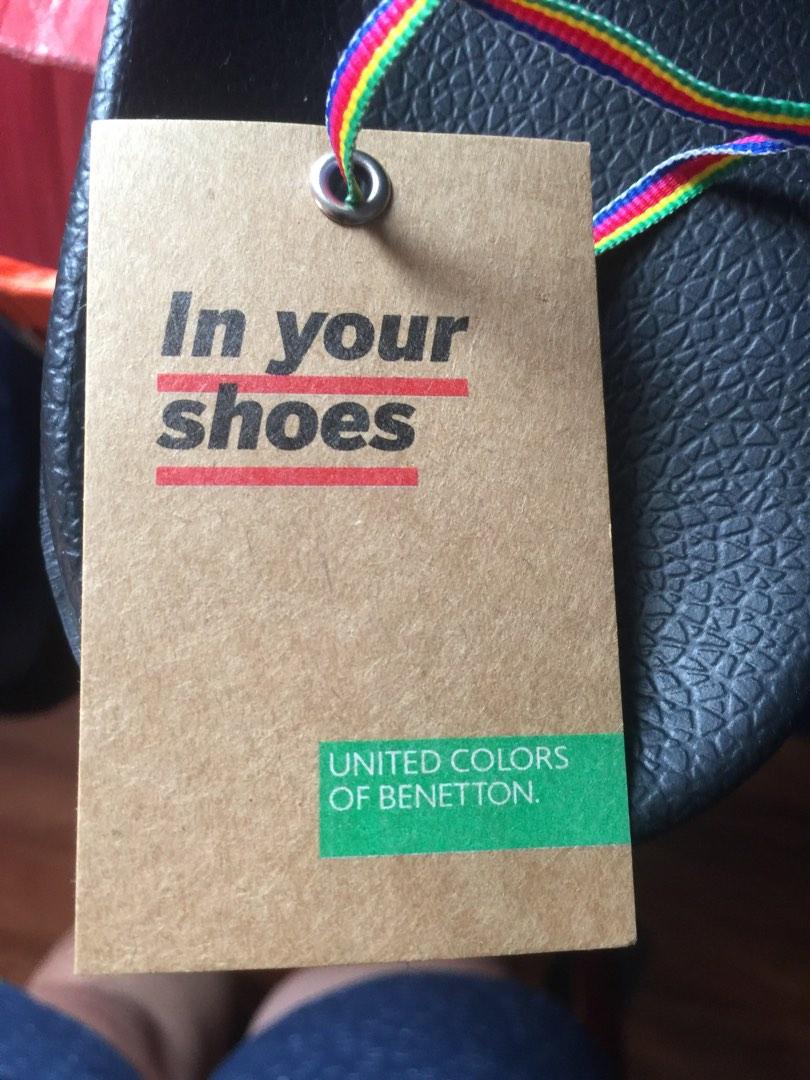 benetton slides black