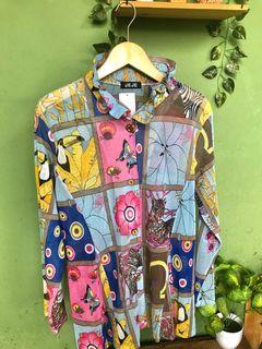 Vintage pattern shirt / kemeja vintage / vintage blouse / kemeja vtg / kemeja motif