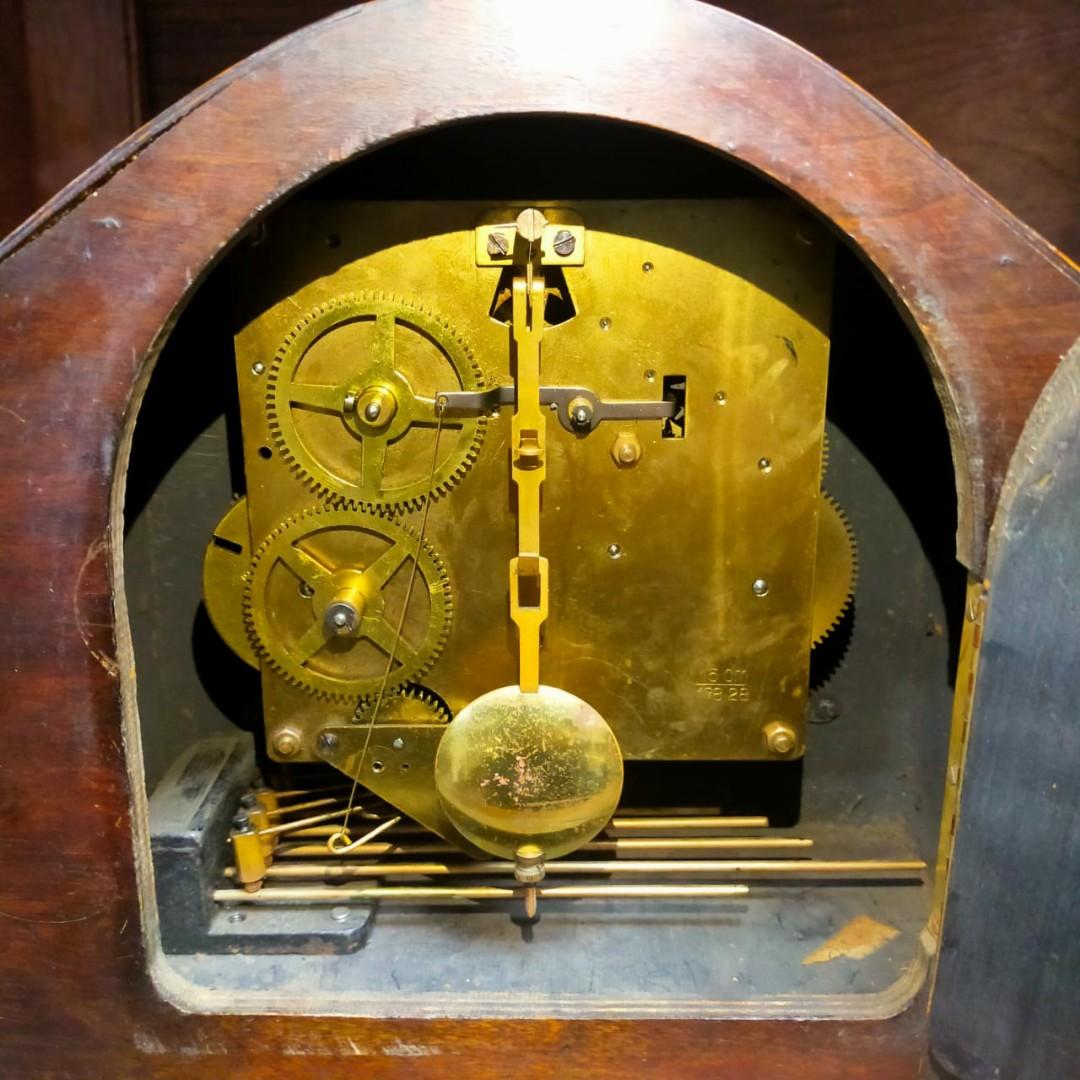 Vintage Wooden English Mantel Clock, Furniture & Home Living, Home