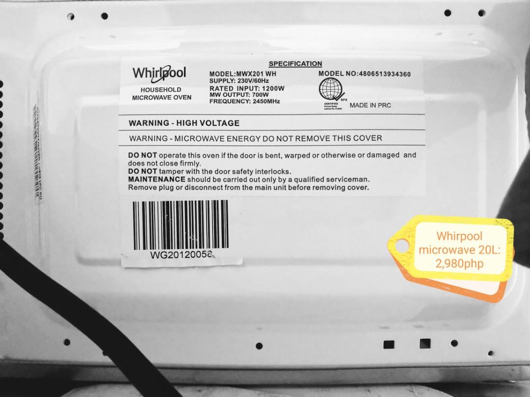 Whirpool microwave 20L, TV & Home Appliances, Kitchen Appliances, Other