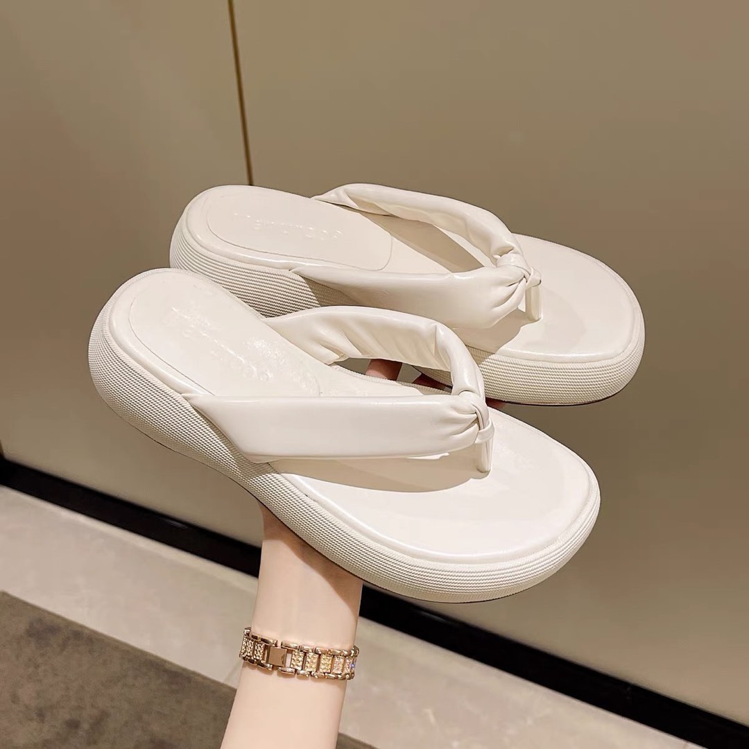 white sandals with platform