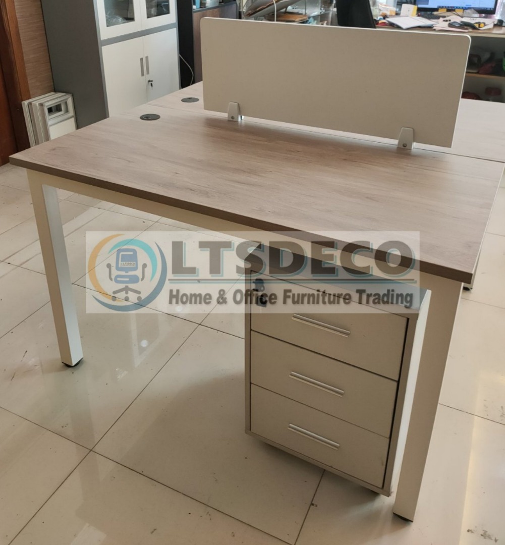 WORKSTATION TABLE WITH MOBILE PEDESTAL CABINET OFFICE FURNITURE ...