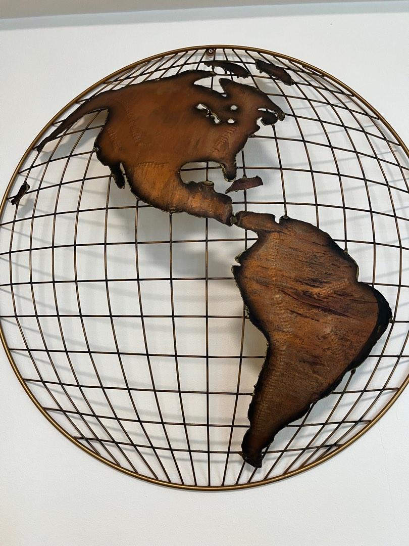 World map globe wall art, Furniture & Home Living, Home Decor, Wall ...