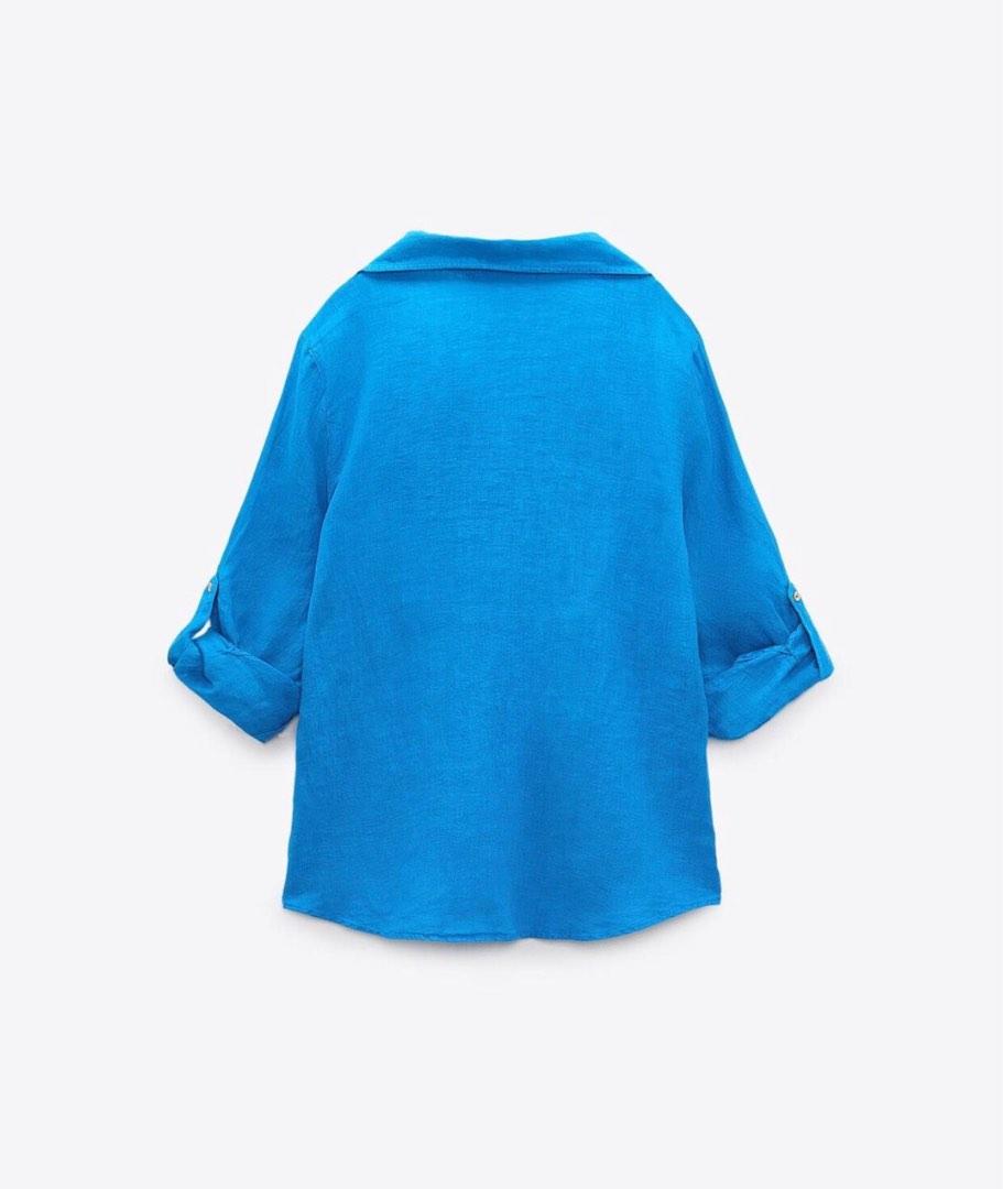 Zara linen shirt, Women's Fashion, Tops, Shirts on Carousell