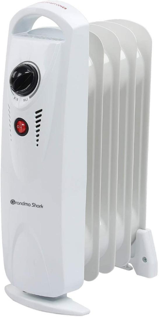 1242] GRANDMA SHARK Oil Filled Radiator, Portable Heater, Oil Radiator, Electric  Radiators, Heaters for home low energy with adjustable temperature  (500W/5Fin), TV u0026 Home Appliances, Air Conditioners u0026 Heating on Carousell