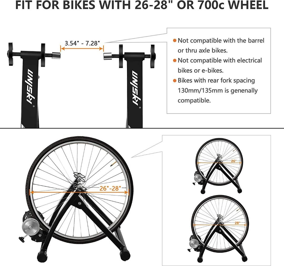 1247 Unisky Bike Trainer Stand Indoor Riding Steel Bicycle Exercise Stand with Noise Reduction Wheel Magnetic Stationary Stand fits for 26 28inch 700C Wheel Sports Equipment Bicycles Parts Parts Acces...
