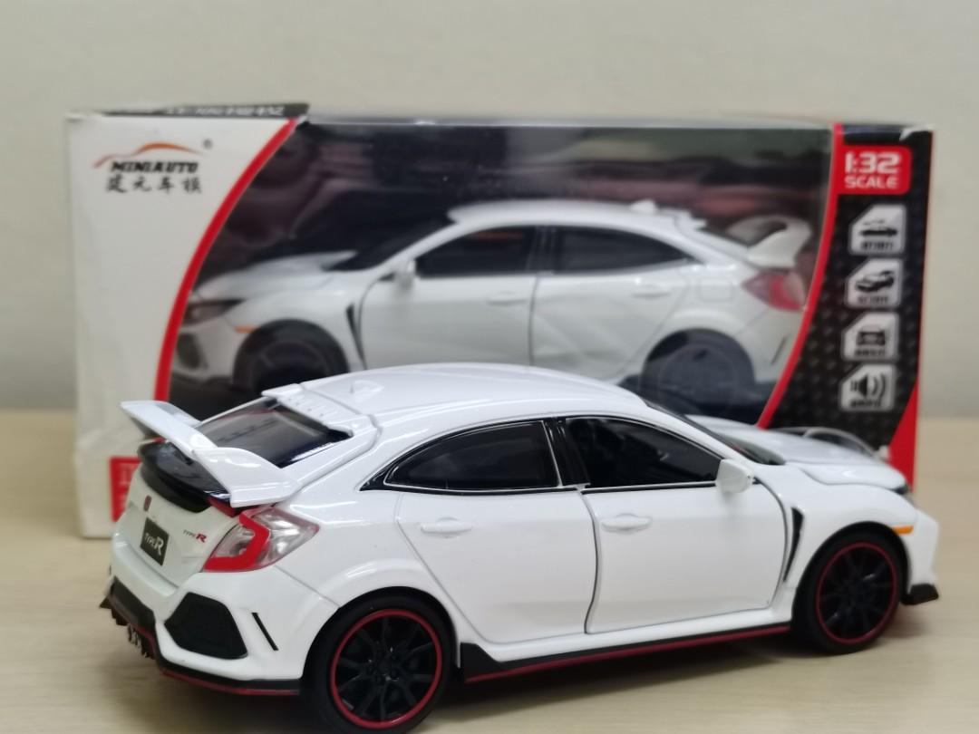 Toy Car 1:32 Scale HONDA CIVIC Type R Metal Alloy Diecast Car Model  Miniature Model With Sound Light Model For Children Car