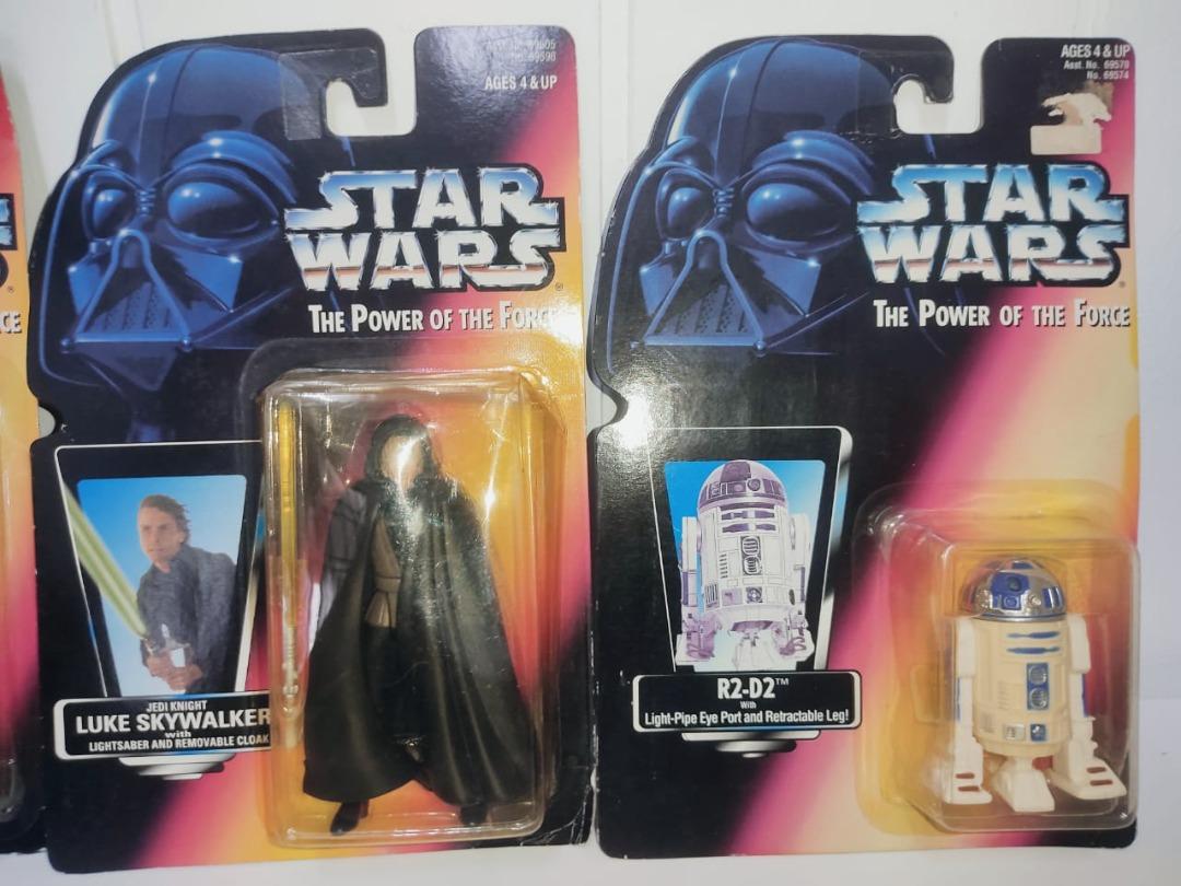 1995 KENNER STAR WARS POWER OF THE FORCE II RED CARD LUKE SKYWALKER JEDI KNIGHT LUKE SKYWALKER X WING PILOT GEAR R2D2 AND C3PO SET