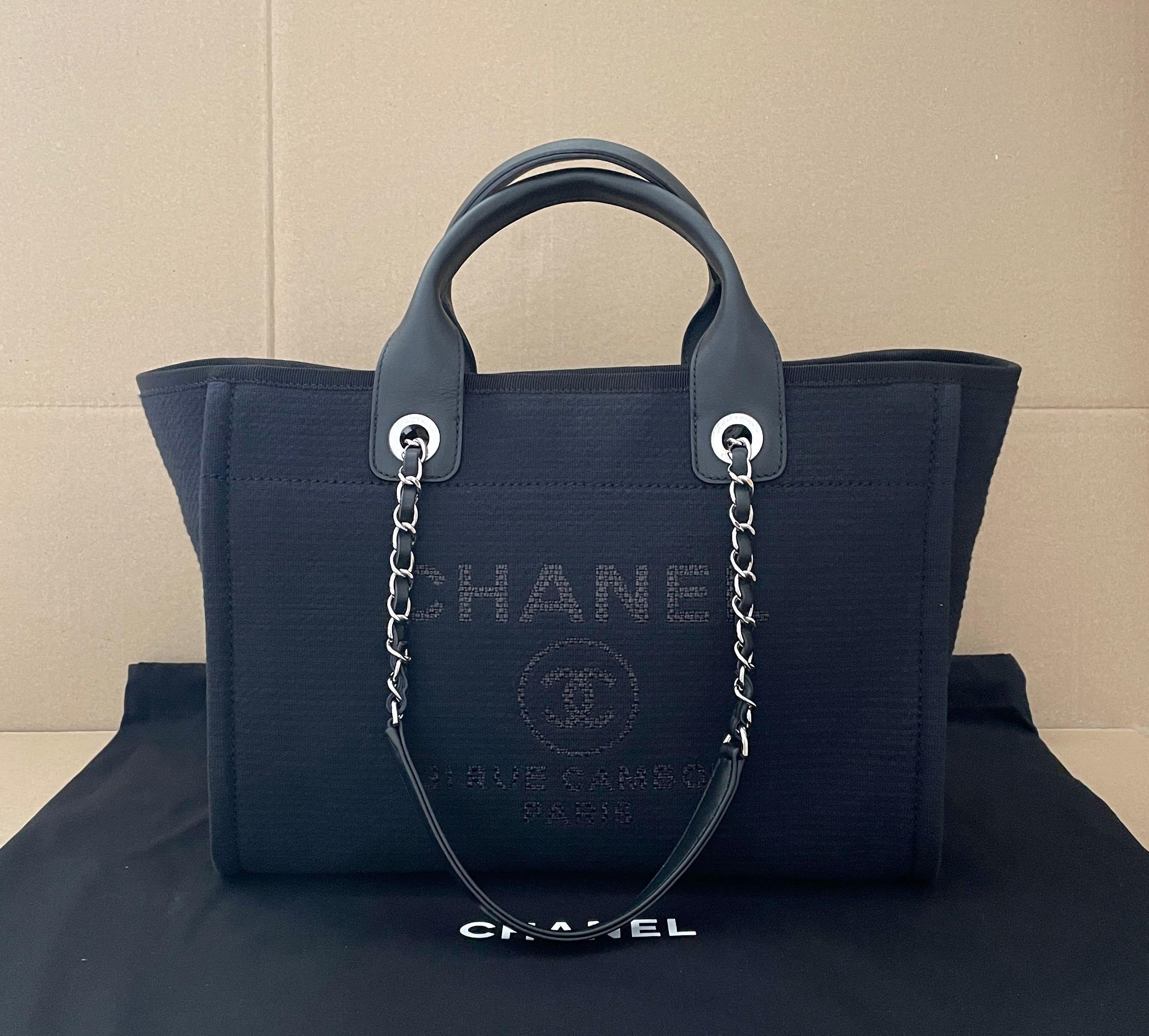 22s Chanel Deauville Black Tote Bag Small, Luxury, Bags & Wallets on  Carousell