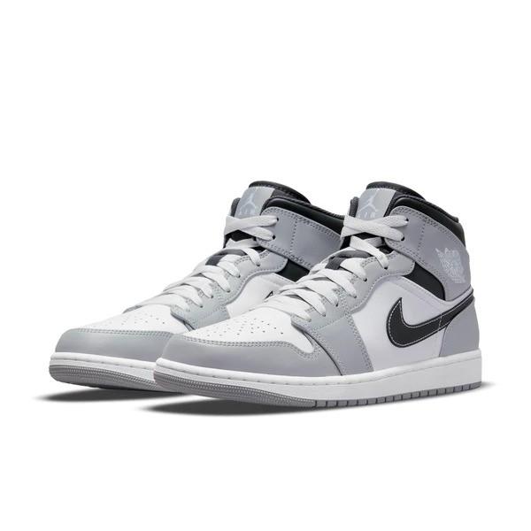 Air jordan 1 mid grey black best sale