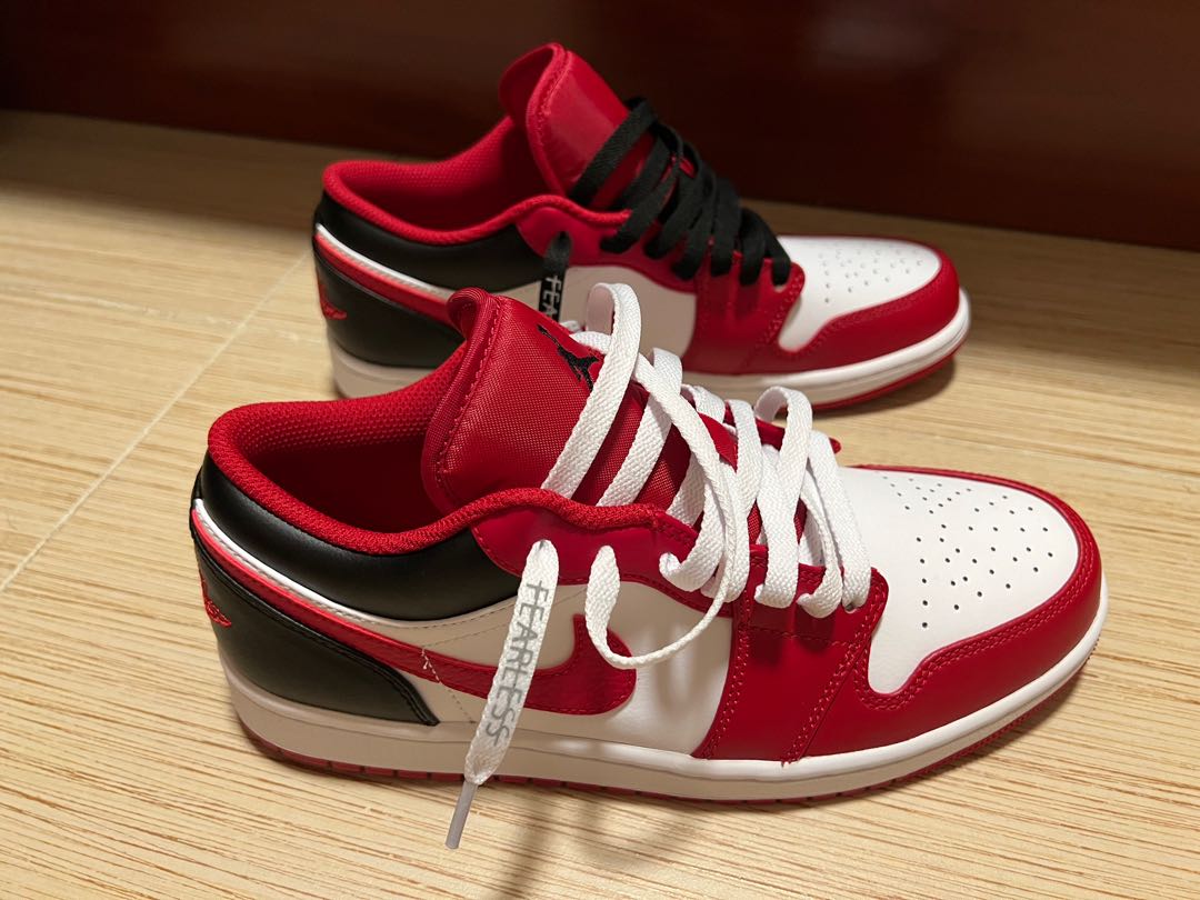 Air Jordan 1 Low white/black/red, 男裝 