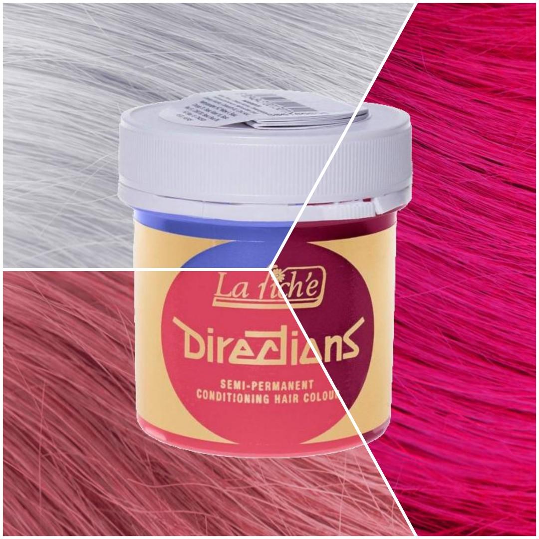 All 3 La Riche Directions SemiPermanant Hair Dye In Pastel Pink