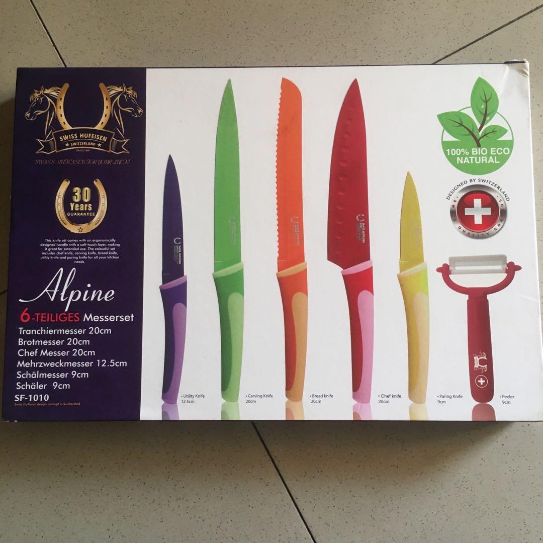 Alpine Swiss huffesein knife set (Category: Other Kitchenware & Tableware) located in Quezon City. Submitted by thegoodjudas (Listing ID 1176332345, Image 1). Description: No issue never been use.