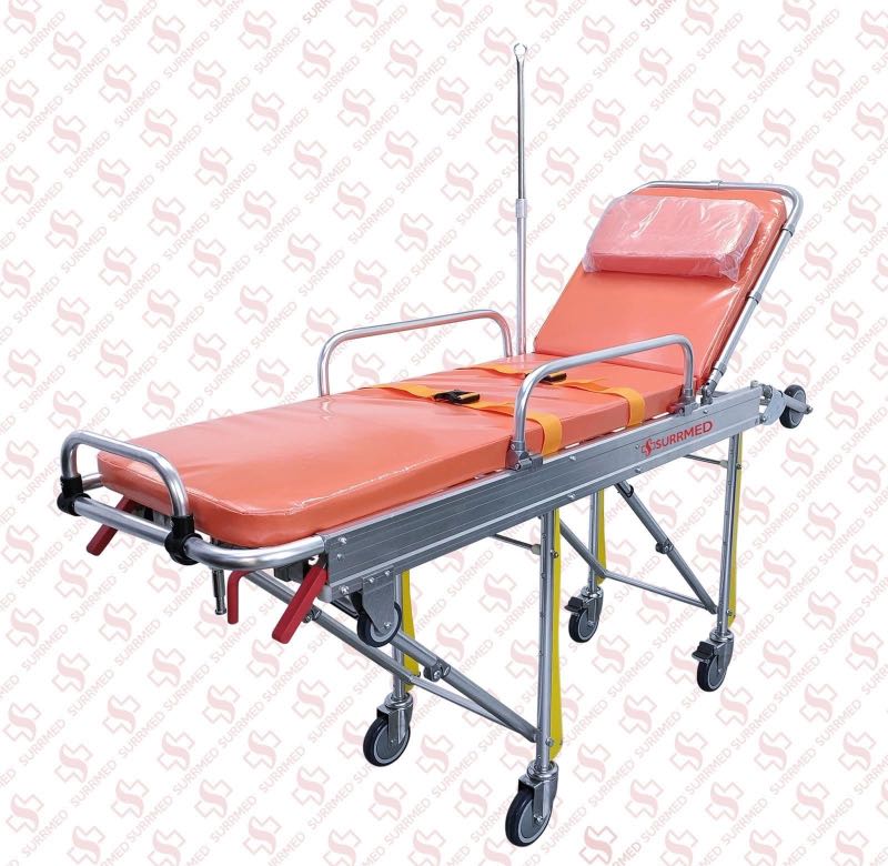 Collapsible outlet ambulance stretcher