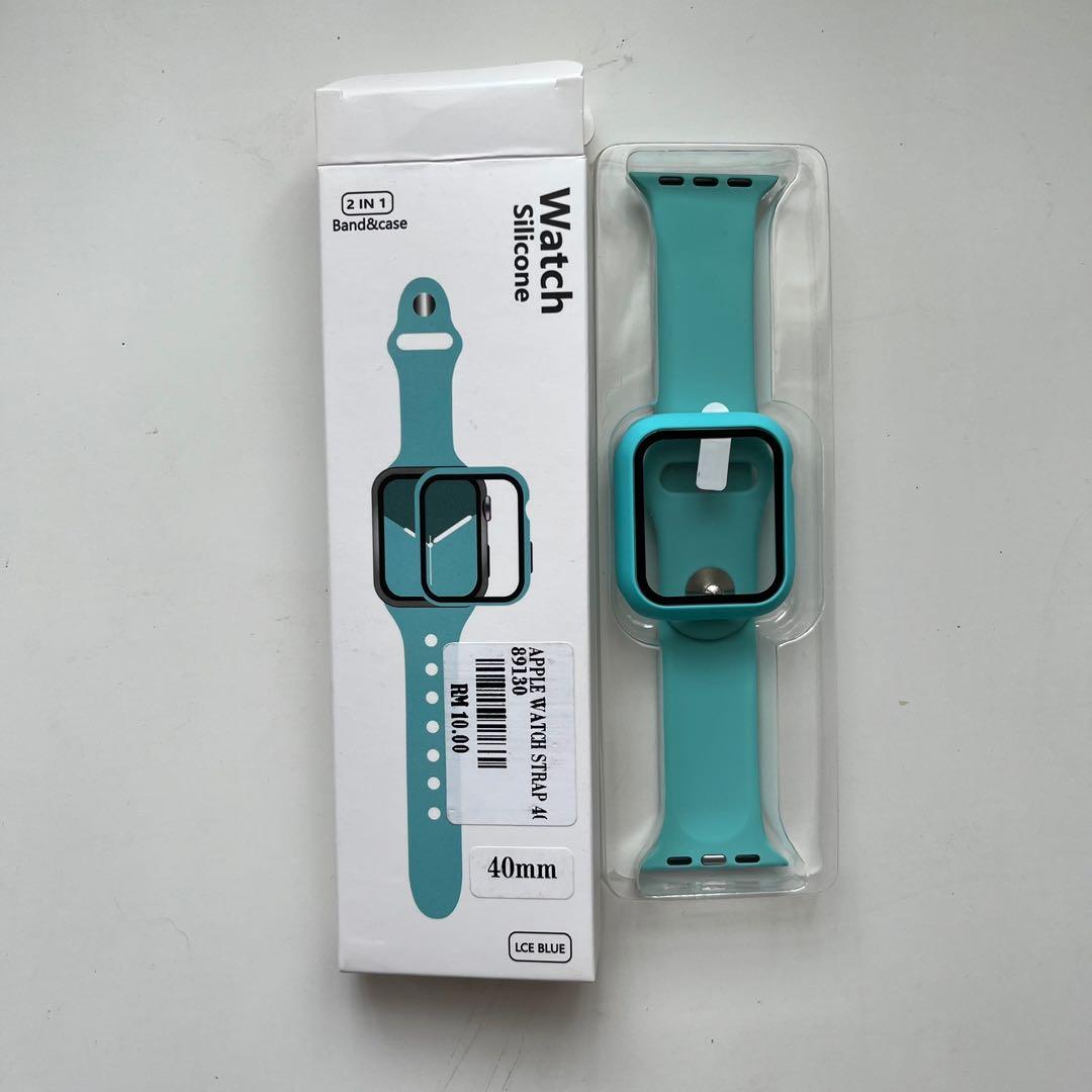 Apple Watch Strap Silicone Band Case 40mm Ice Blue Men s