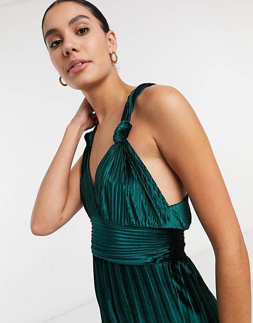 asos velvet pleated dress