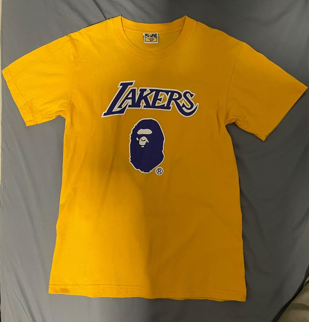 Bape x NBA Lakers Yellow Shirt, Men's Fashion, Tops & Sets, Tshirts & Polo  Shirts on Carousell