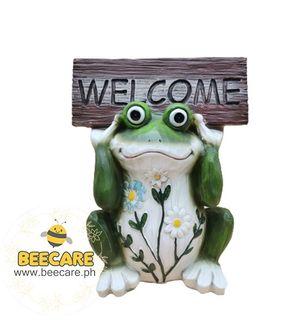 BeeCareph Frog Holding Welcome Word Sign Home Decoration