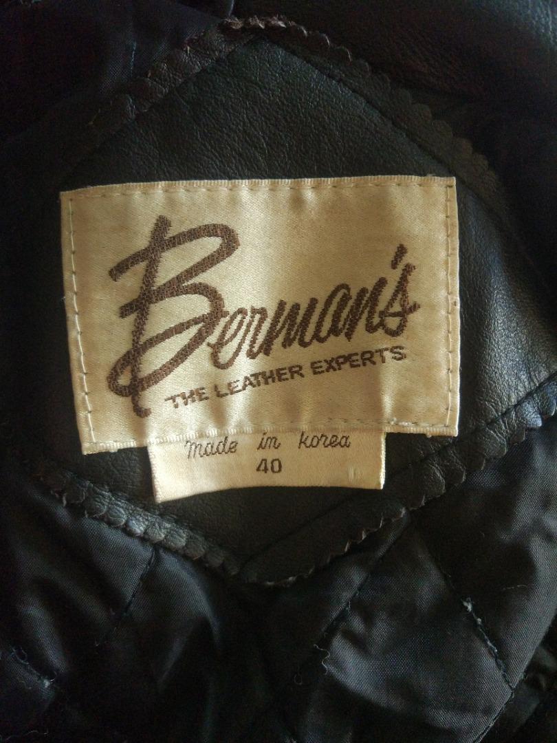 Berman s Leather Classic Motorcycle Jacket 40 Men s Fashion
