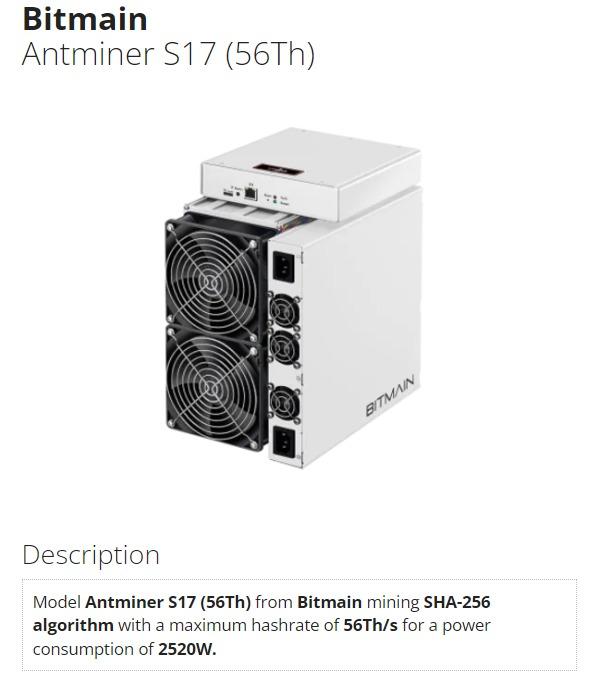 Bitmain Antminer S17 Pro 56Th Computers Tech Parts