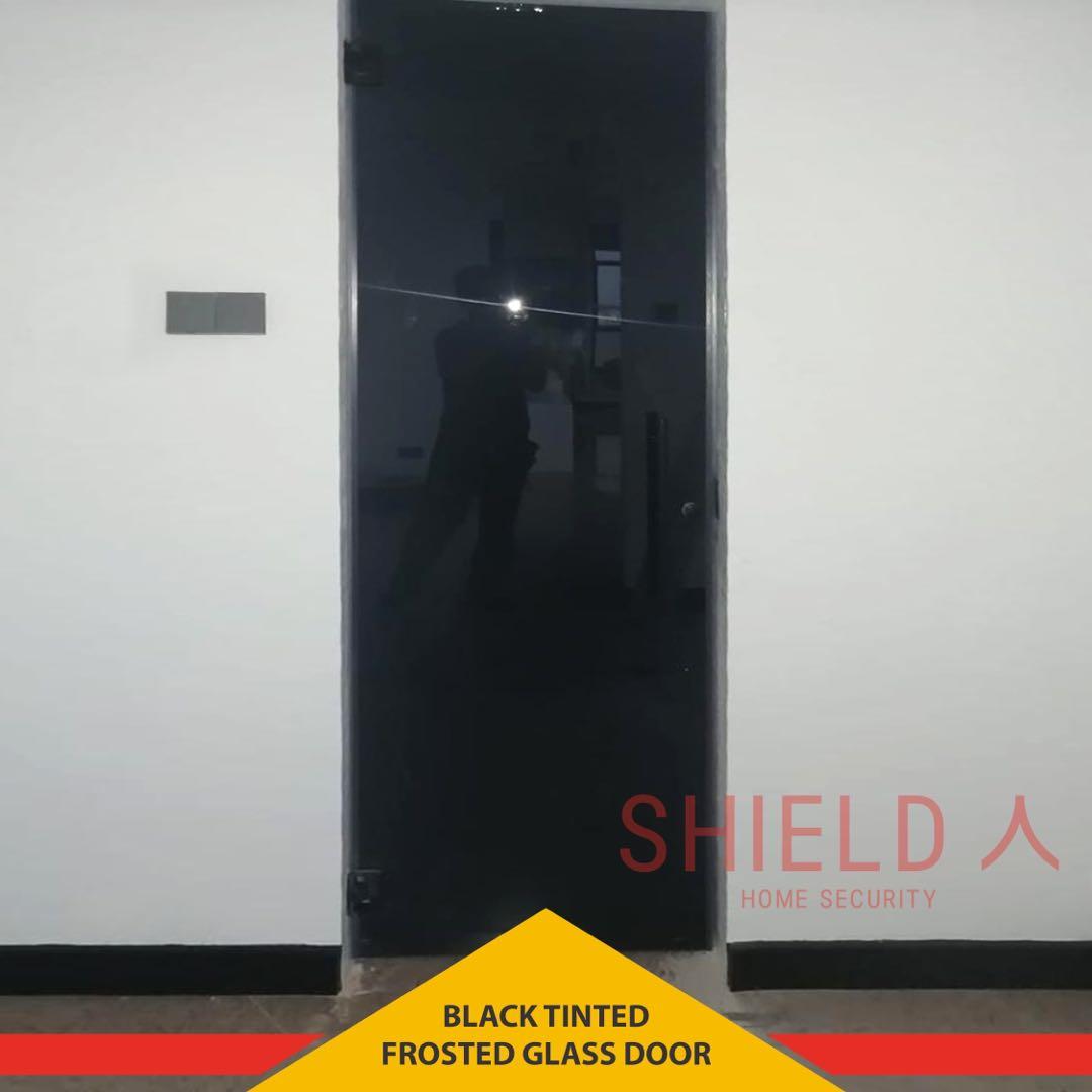 Black tinted frosted glass door, Furniture & Home Living, Security