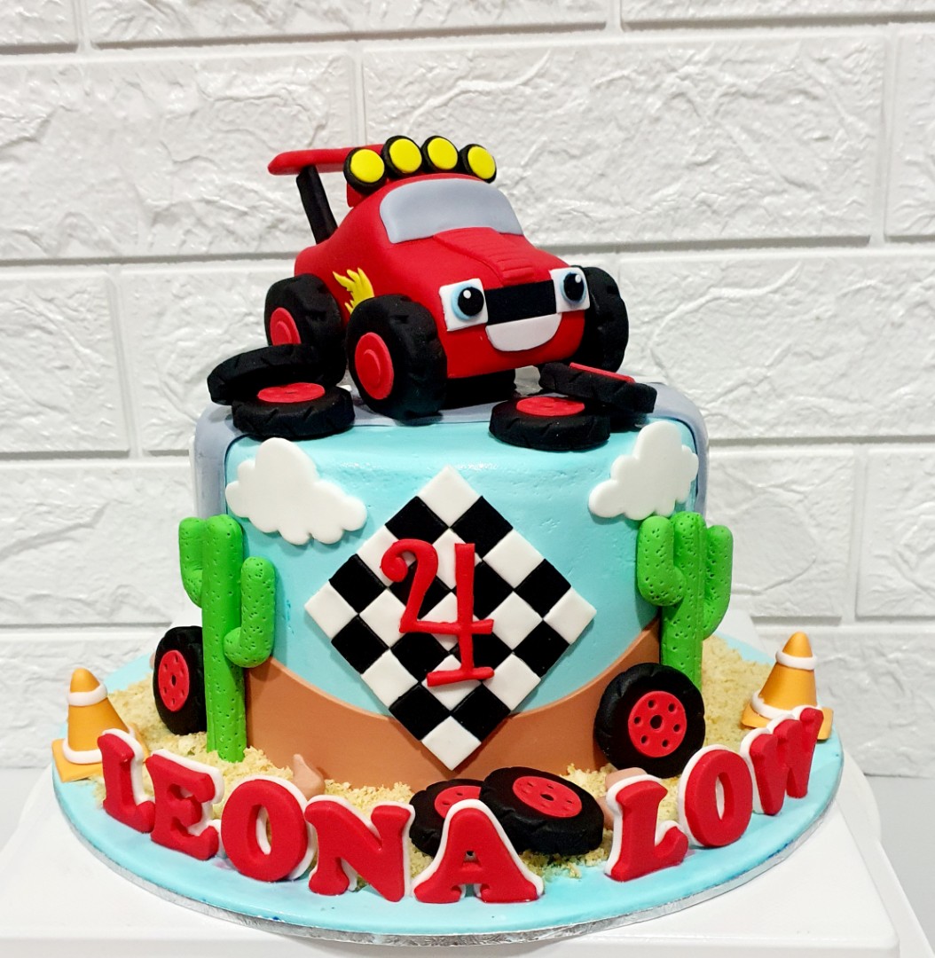 Blaze birthday cake. | Blaze birthday party, 3rd birthday cakes, Birthday  party cake