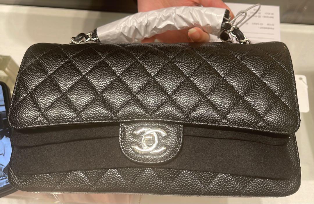 BNIB Chanel 2.55 Iconic Classic Double Flap Caviar Skin; Medium Size ...