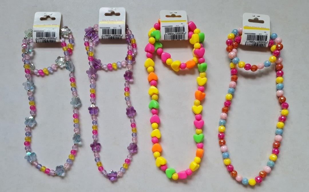 Brand New Chic Colorful Beads Stones Necklaces 4 Designs To Select Costume Jewellery Accessories For Kids