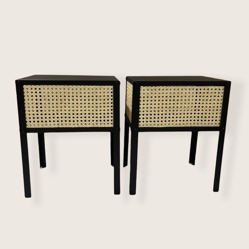 Cane side table set ( 2 cane side table), Furniture & Home Living