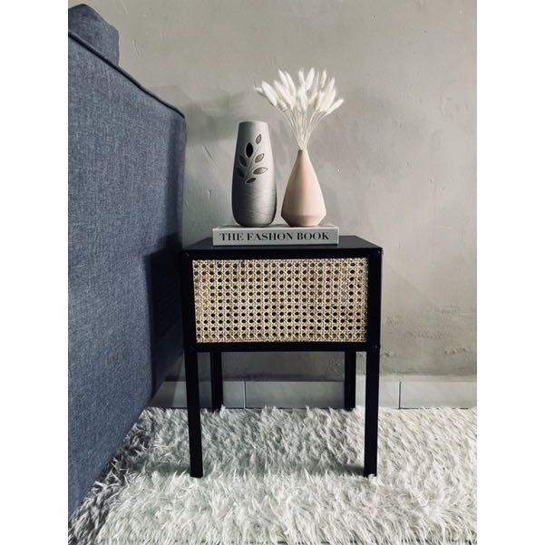 Cane side table set ( 2 cane side table), Furniture & Home Living
