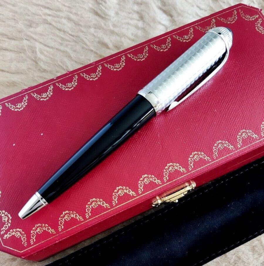 CARTIER ROADSTER Circular Grain Palladium Plated COMPOSITE Ballpoint Pen w BOX Luxury Accessories on Carousell