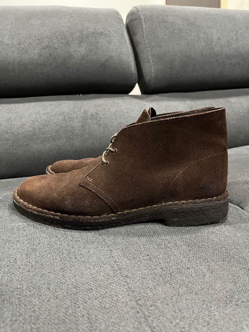 Dark brown clarks desert boots outlet