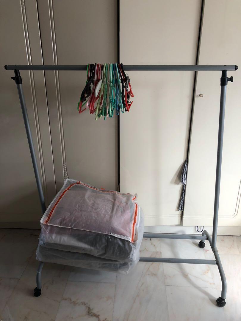 Clothes Rack with Rollers, Furniture & Home Living, Home Improvement