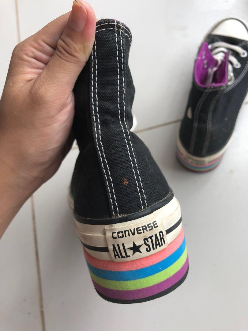 Converse rainbow best sale platform shoes