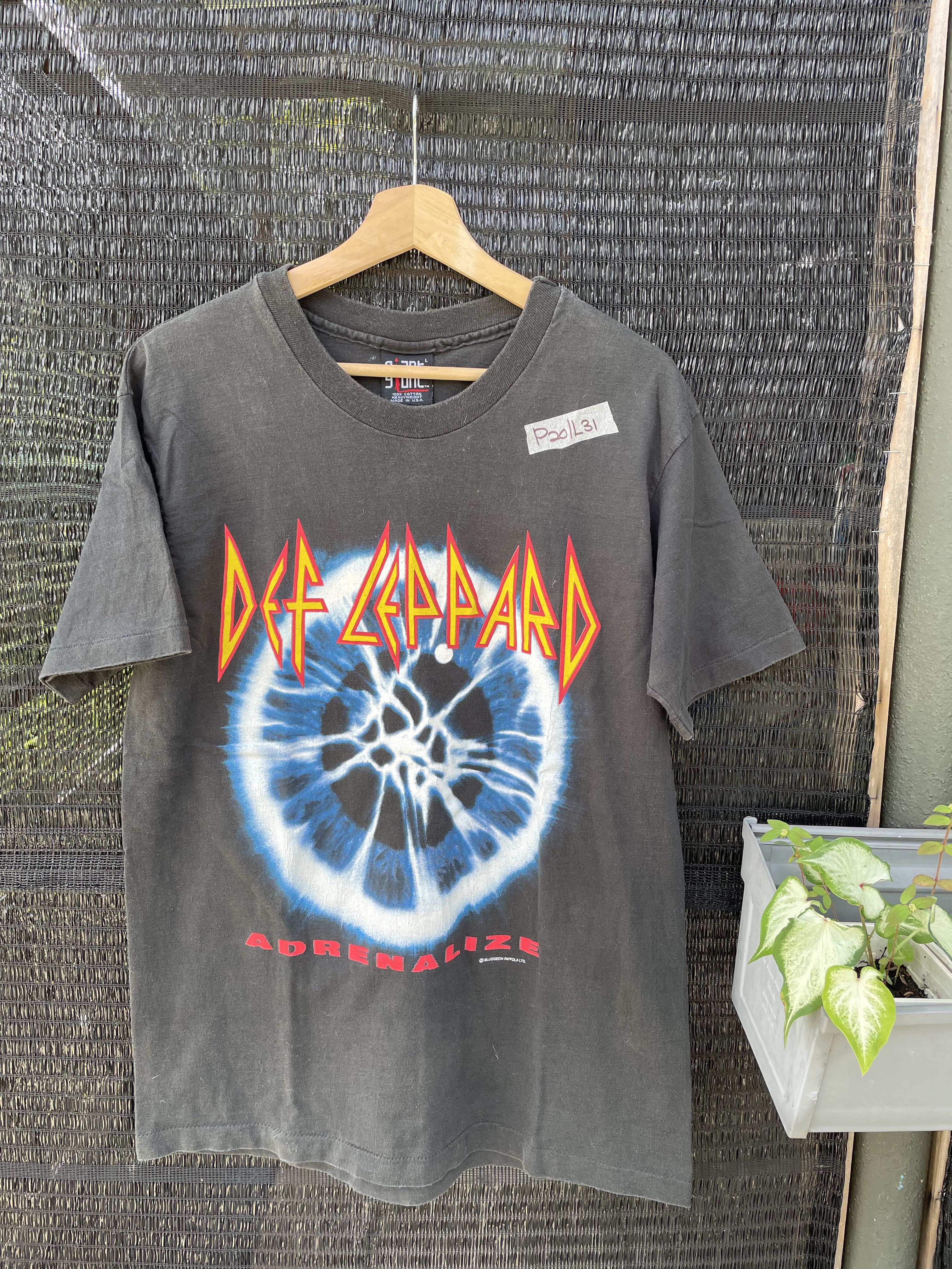 90s giant ジャイアント def leppard band t バンドt-
