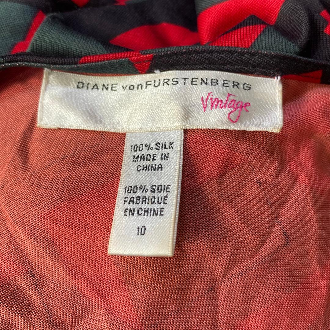 Diane von Furstenberg DVF Vintage Julian Printed Wrap Dress ...