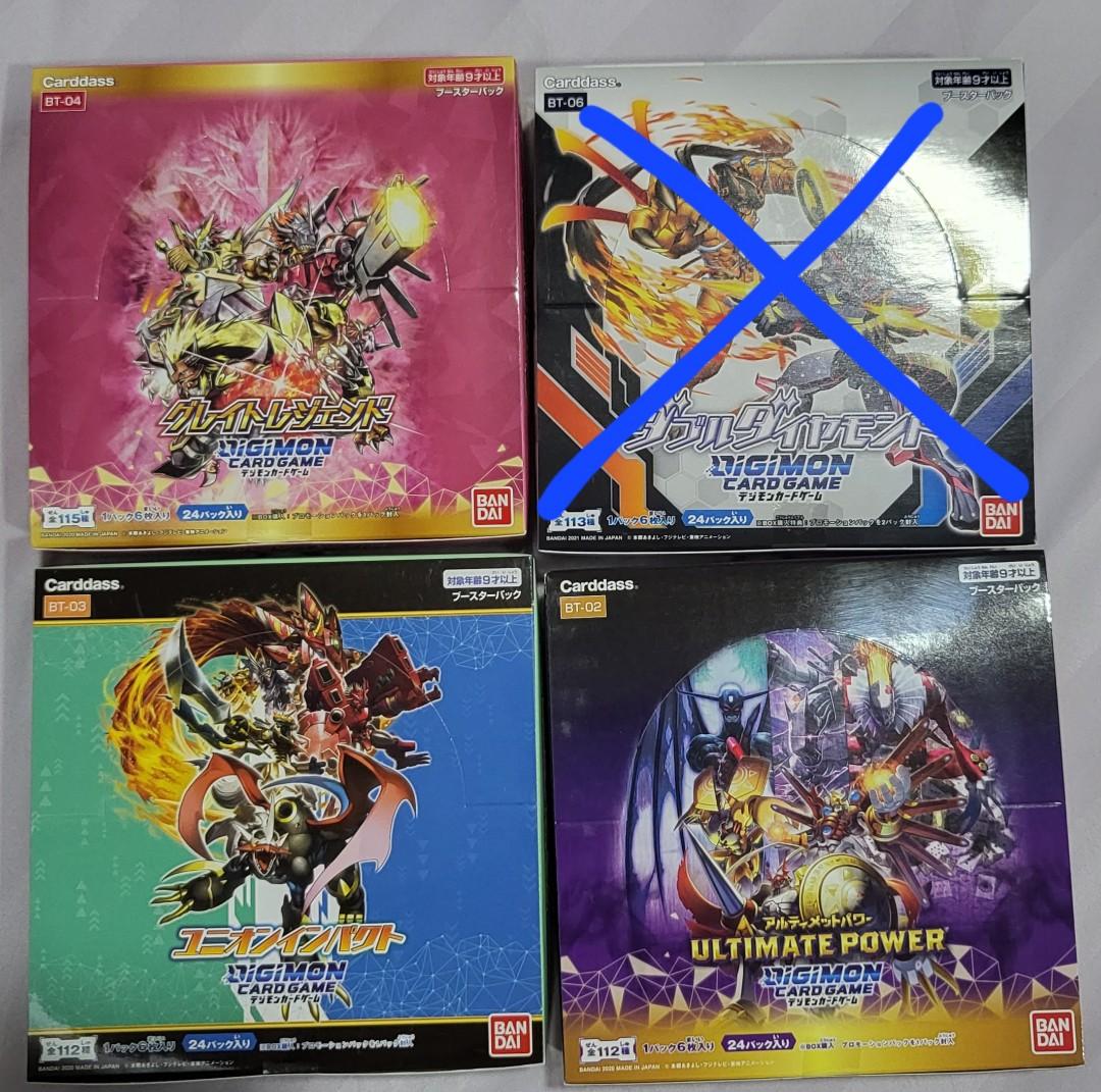 Digimon tcg booster boxes bt02 BT03 bt04 bt06, Hobbies & Toys, Toys