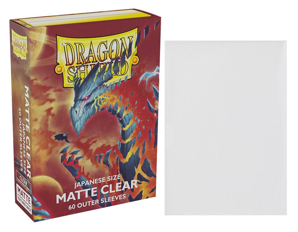 DRAGON SHIELD JAPANESE SIZE MATTE CLEAR OUTER SLEEVES // vanguard deck