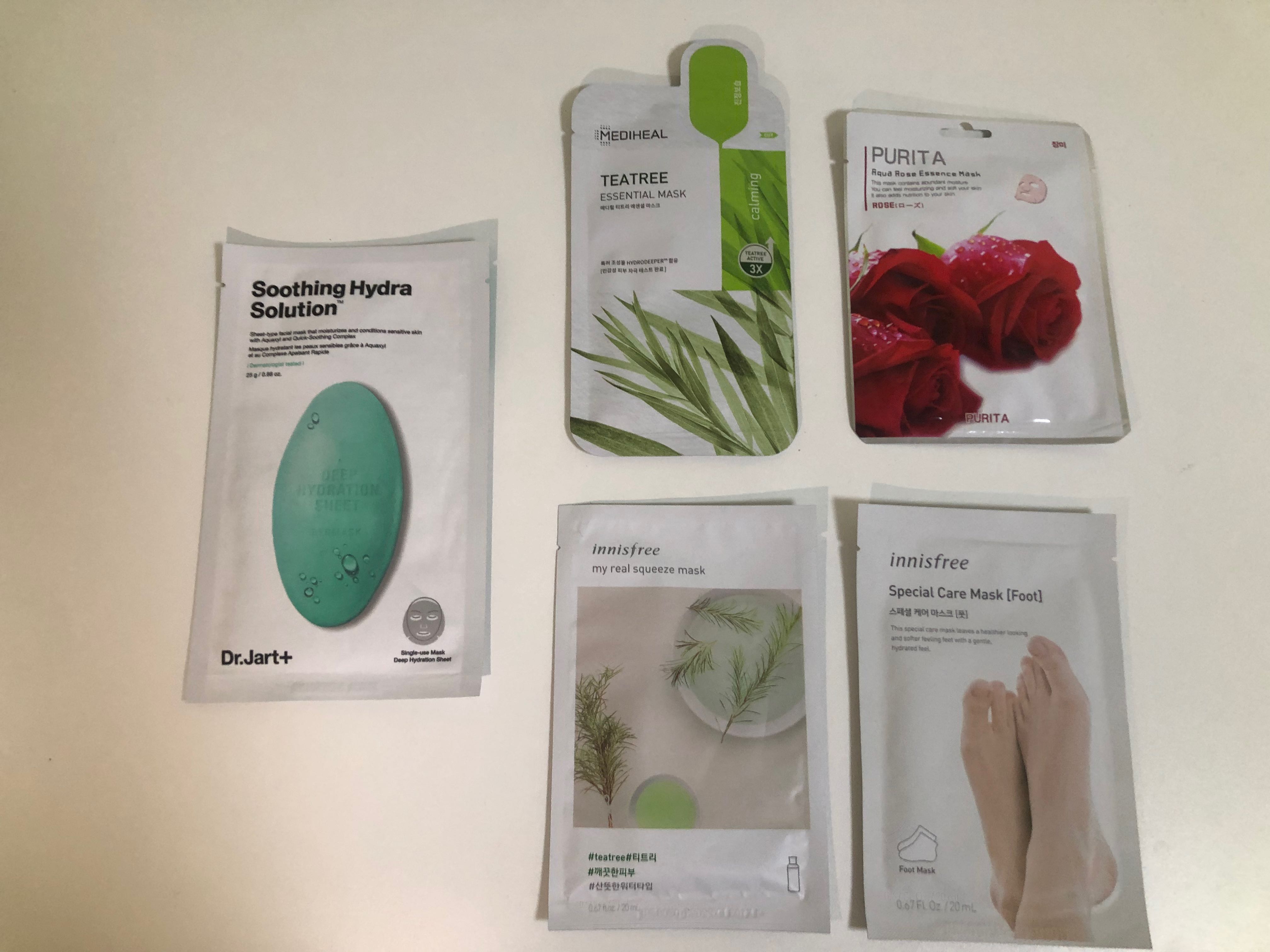 Expiry 202325 korean face and foot masks, Beauty & Personal Care, Face