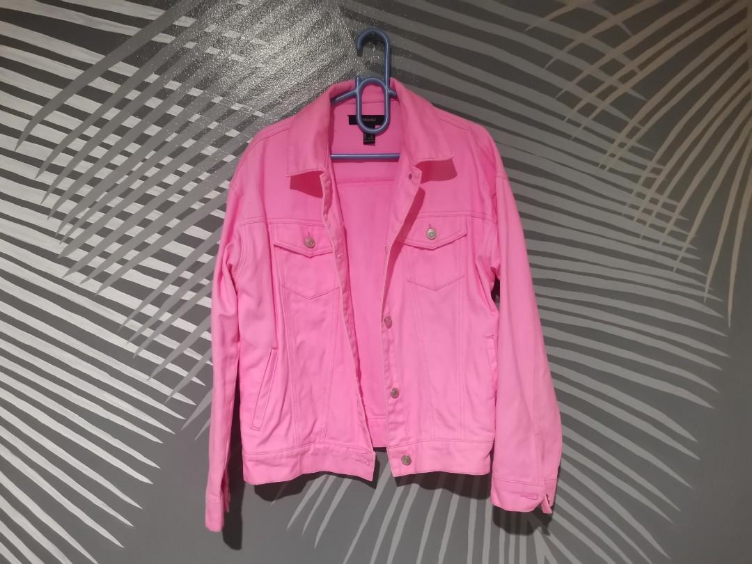 Pink leather jacket forever 21 sale
