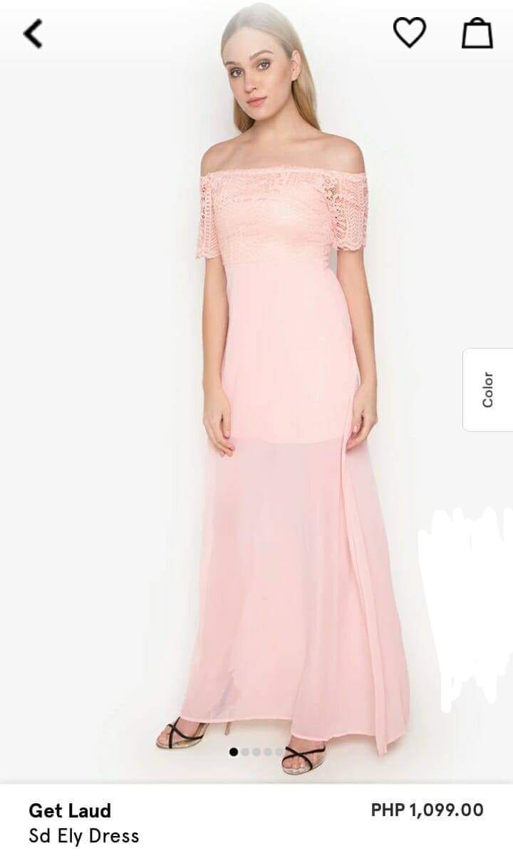 Get Laud Pink Off Shoulder Gown Women s Fashion Dresses Sets